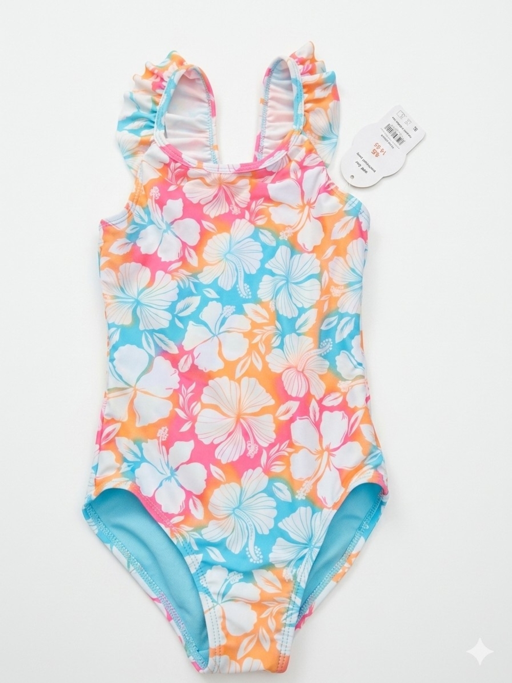 Girls' Floral One-Piece Swimsuit - Multicolor